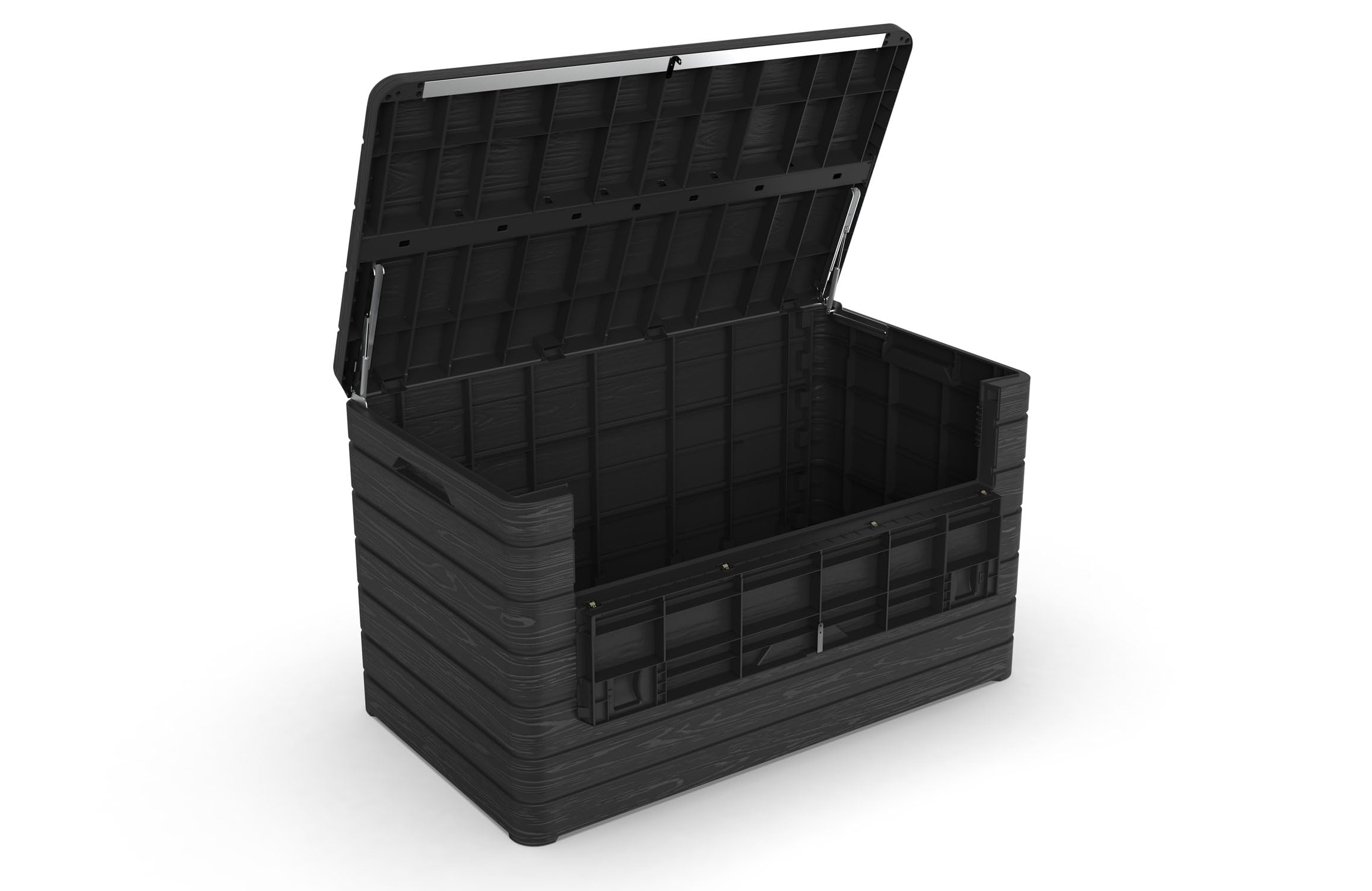 Ondis24 Dolomiti Kissenbox XXL Auflagenbox Gartenbox anthrazit 970 Liter Truhe Holz Optik mit Gasdruckfedern ca. 146 x 82 x 85 (H) cm