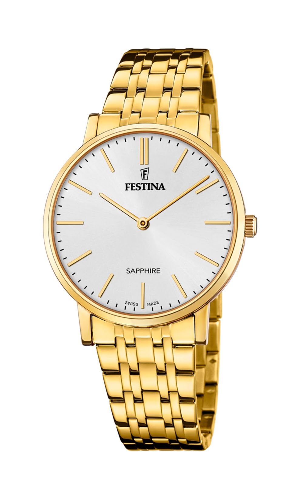 Festina Swiss Made Orologio Uomo in Acciaio Inossidabile 316l Dorato