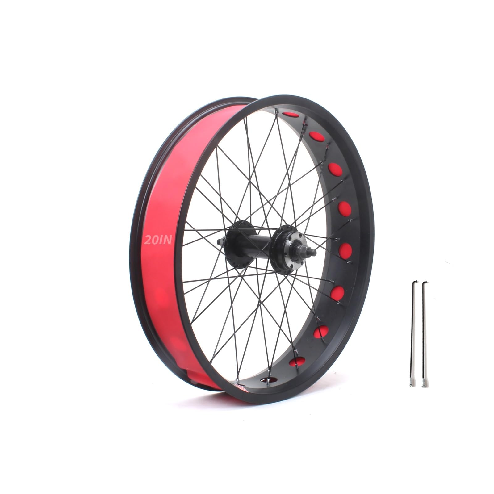 ZXGSXIOU 20in/24in/26in X 4.0" Fat Tire Bike Wheels Disc Brake Snow Front Rear Wheel Solid Shaft 135mm/195mm 36H Hubs Beach Wheelset For 7/8/9/10s Rotary Freewheel 14G Spokes E-Bike