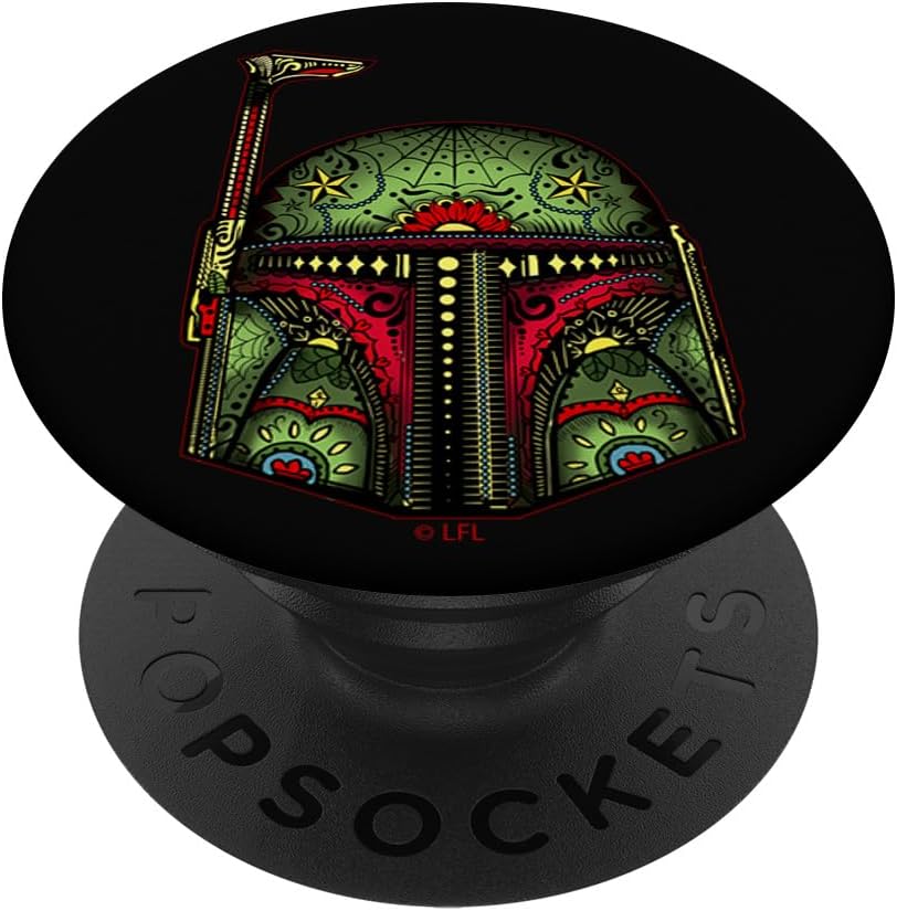 Star Wars Boba Fett Artsy Sugar Skull Helmet PopSockets MagSafe PopGrip for iPhone