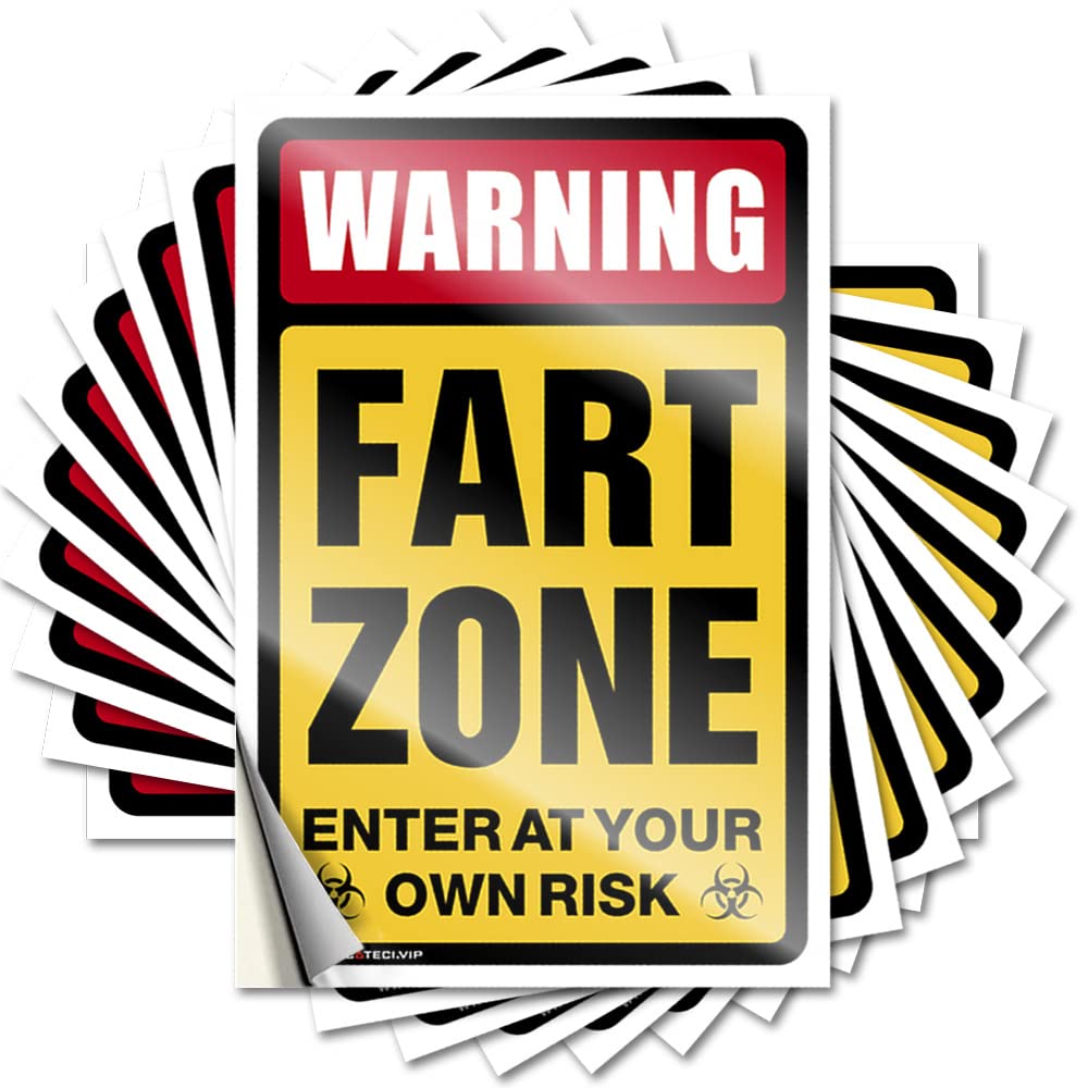 Decals Man Cave Accessories Custom Stickers, Bumper Waterproof Warning Fart Zone for Hydro Flask | Fall Vinyl Decals for Narrow Holiday Gift(6X9CM)