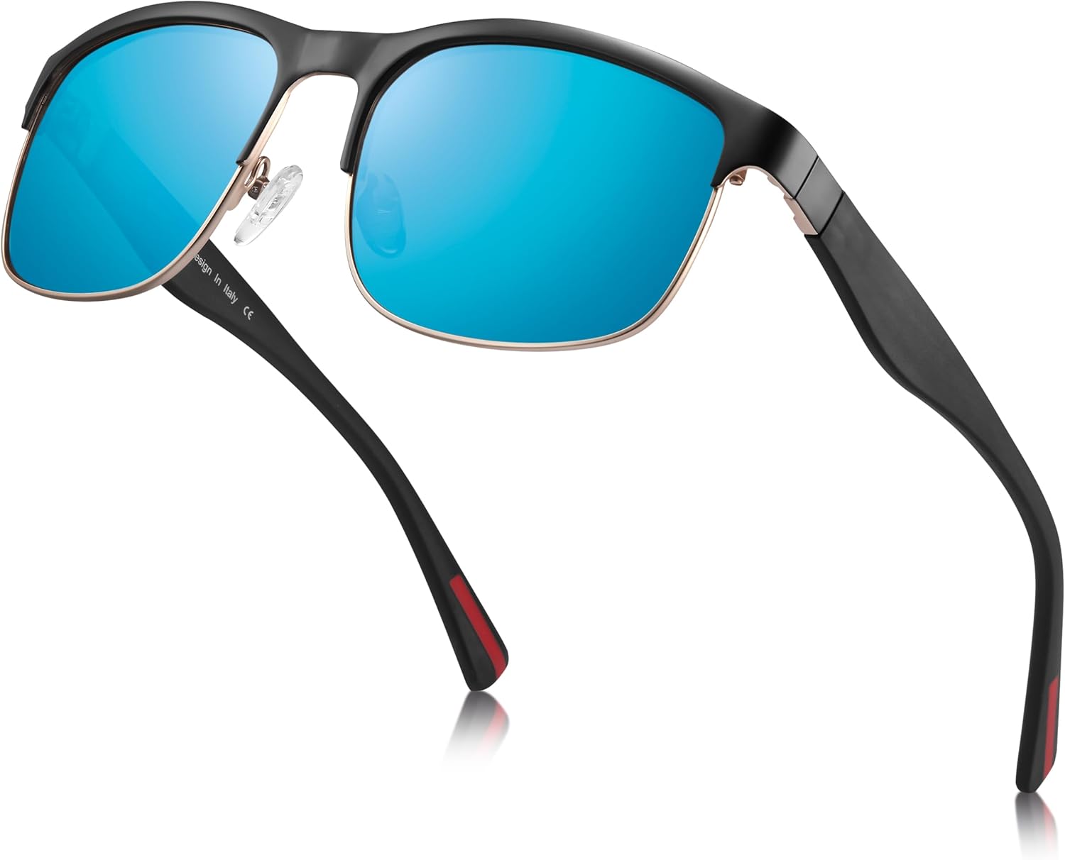 CARFIA Retro Polarized Sunglasses for Men UV Protection Fashion Cool Driving Sun Glasses Metal Square Frame CA5376 - Image 9