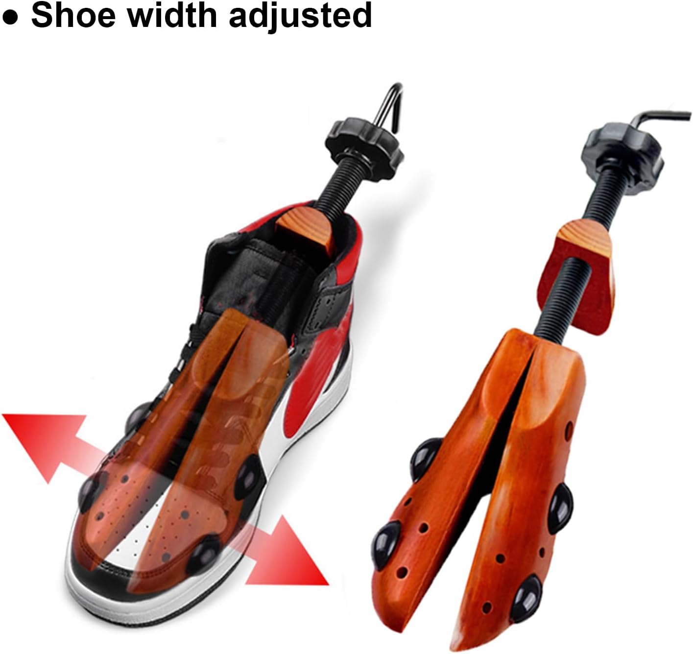 Echodo 2 Way Shoe Trees For Men Wooden Shoe Stretcher Adjustable Unisex Shaper Large Size for Men and Women, Wood Shaper Women's Size 10 to 13.5 Man's Size 9 to 13 - Image 4