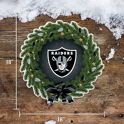 Couronne en feutre doux NFL Las Vegas Raiders : décoration de Noël durable et haut de gamme - 7