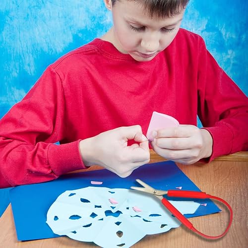 Miniatura 7 de 6 tijeras de bucle, 5.5/8 pulgadas, tijeras de resorte mini tijeras de bucle de entrenamiento para necesidades especiales, niños, adolescentes,