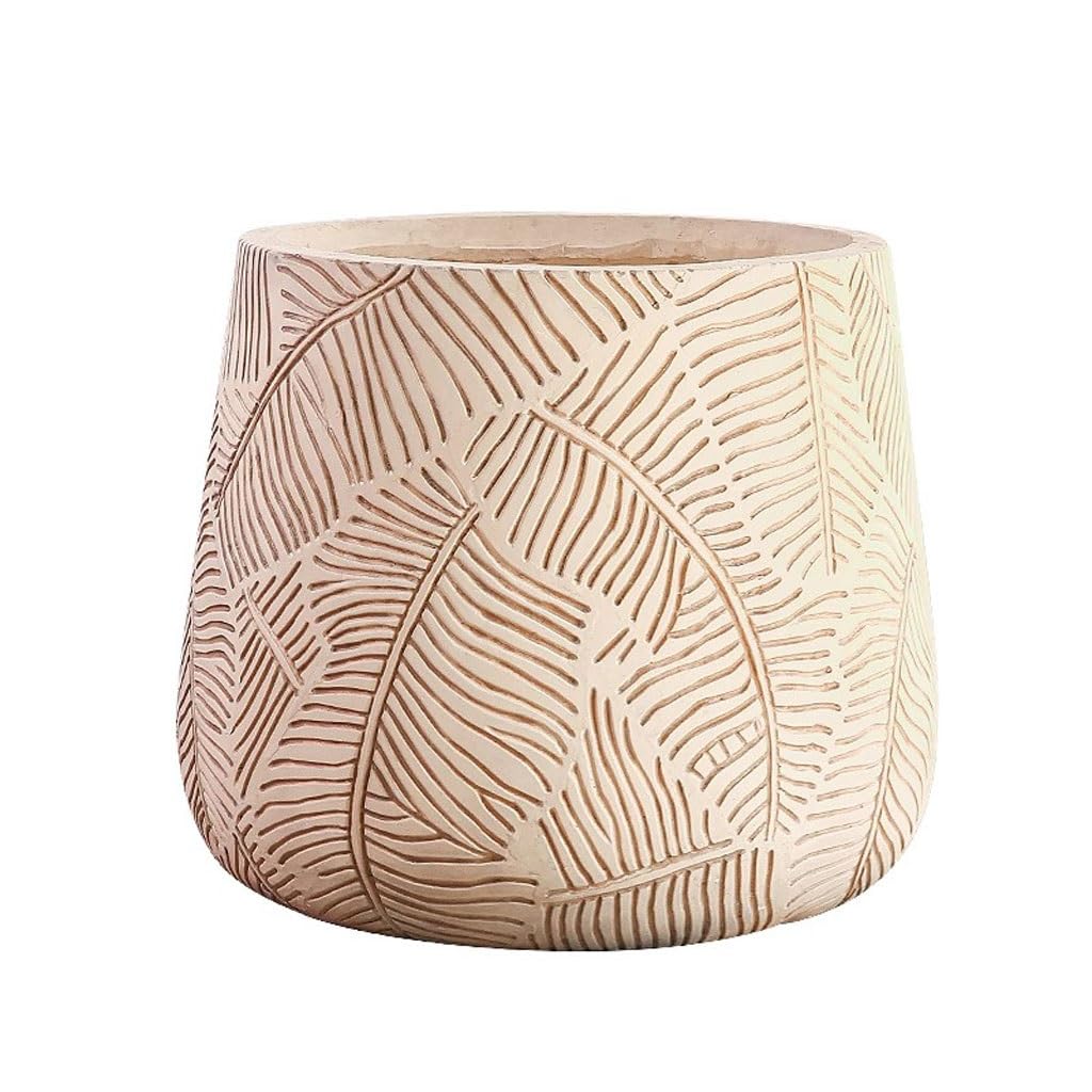 GELASIGE Flower Pots Household Round Balcony Floor-standing Magnesium Mud Flower Pot Indoor Living Room Green Plant Potted Outdoor Flower Pots