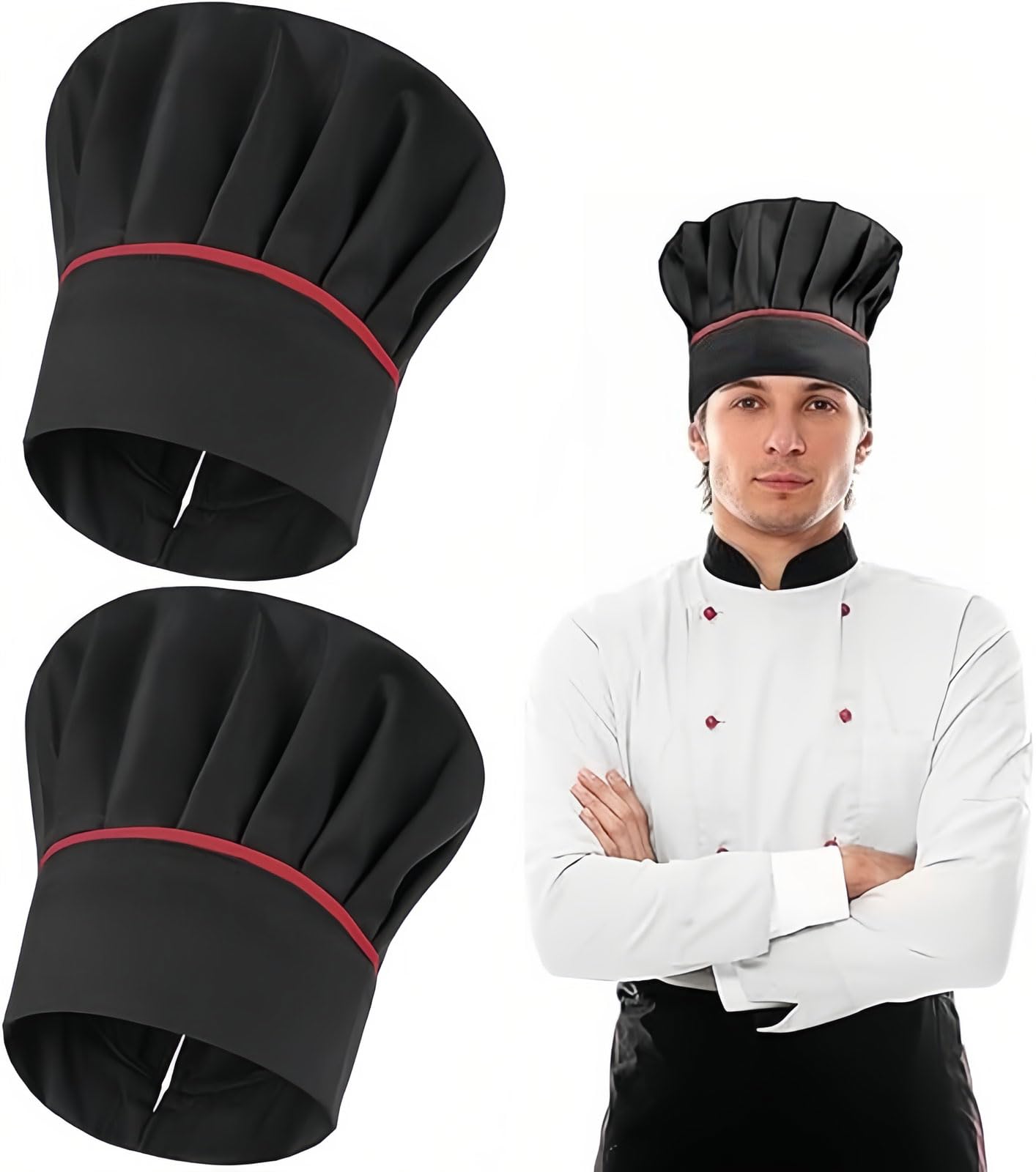 Kit Costume Chef Japonais Hibachi 5 Pièces - Tablier, Toque, Bandeau, Cravate Et Broche Pour Teppanyaki Et Cosplay