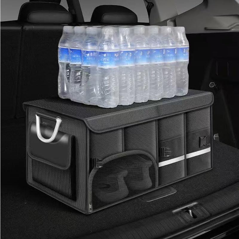 Organizer Bagagliaio Auto per Porsche Cayenne 957, Organizer Auto Pieghevole Tessuto Oxford Impermeabile Organizzatore Bagagliaio,72L