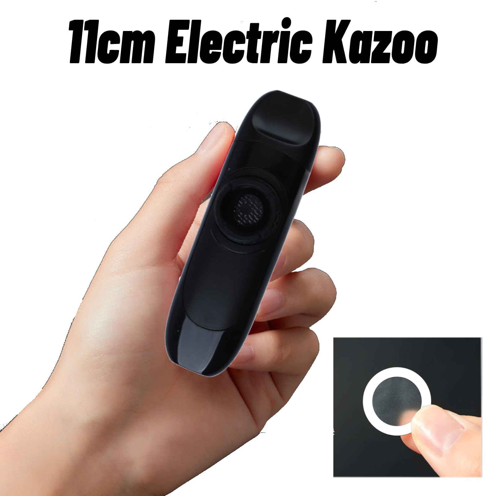 11 Cm Kazoo Strumento Musicale Portatile in Lega di Alluminio Professionale in Resina con Pickup a Membrana Registratore per Prestazioni (Nero)
