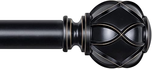 KAMANINA - Cortineros para ventanas de 72 a 144 pulgadas (6-12 pies) de largo, cortinero resistente decorativo, ajustable, de 78 de pulgada con