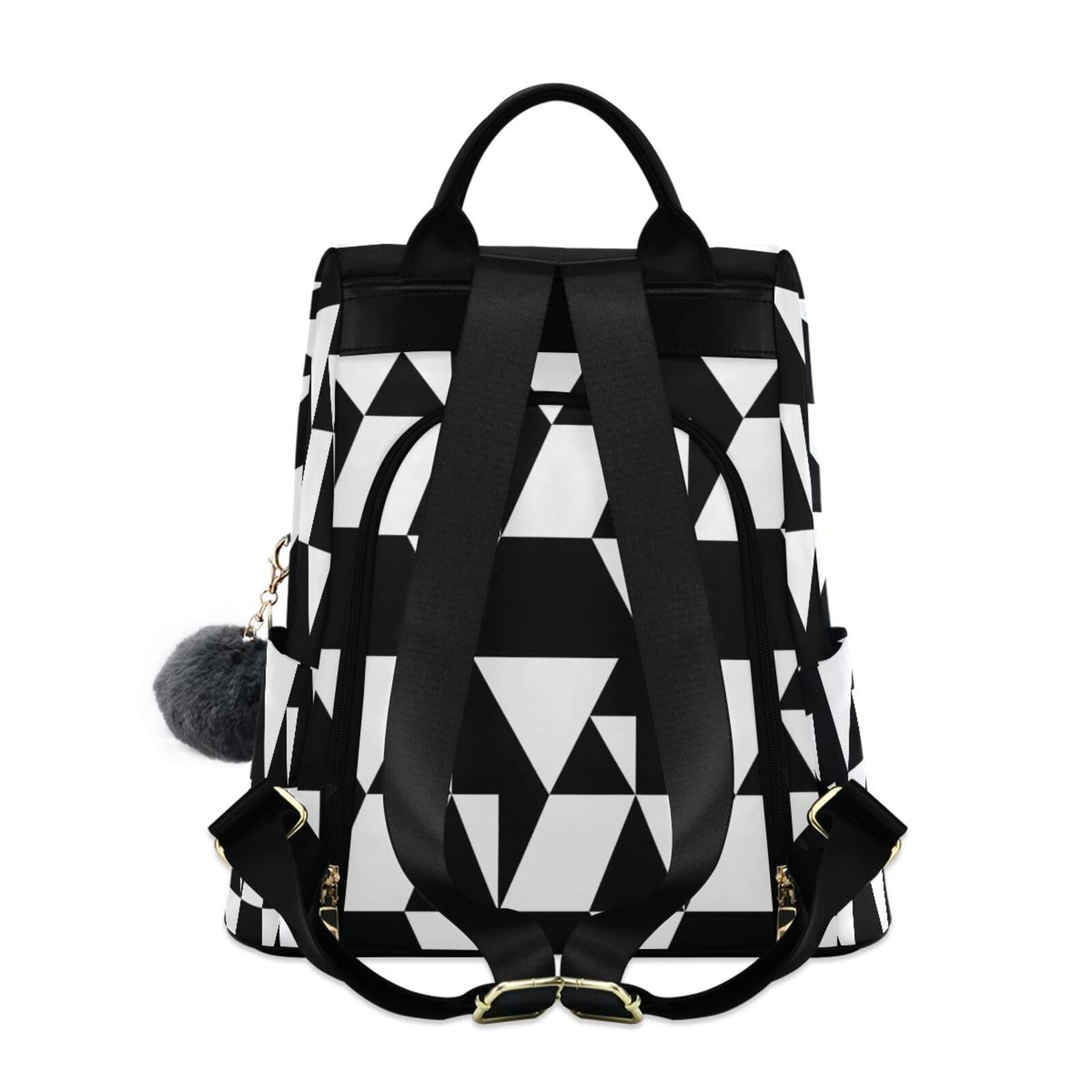 Triangle Background Backpack for Women Anti Theft Large Fashion Travel Shoulder Bag Purse Rucksack Lightweight