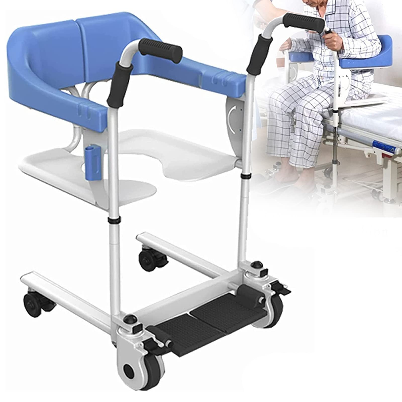 Elevador de pacientes Elevador de traslado de pacientes, Silla de evacuación de emergencia Cinturón de seguridad para silla de ruedas Elevación, Dispositivo de enfermería para baño Inodoro doméstico