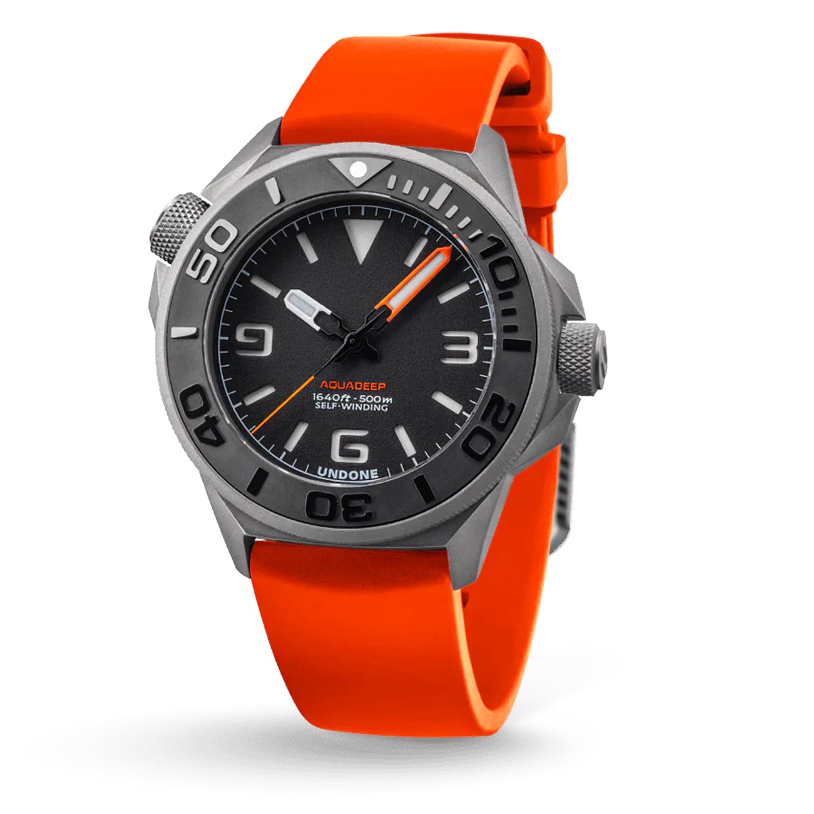 Aquadeep Automatic Dive Watch for Men 43mm 500M Water Resistance Wristwatch Diver for Men with Rubber Strap