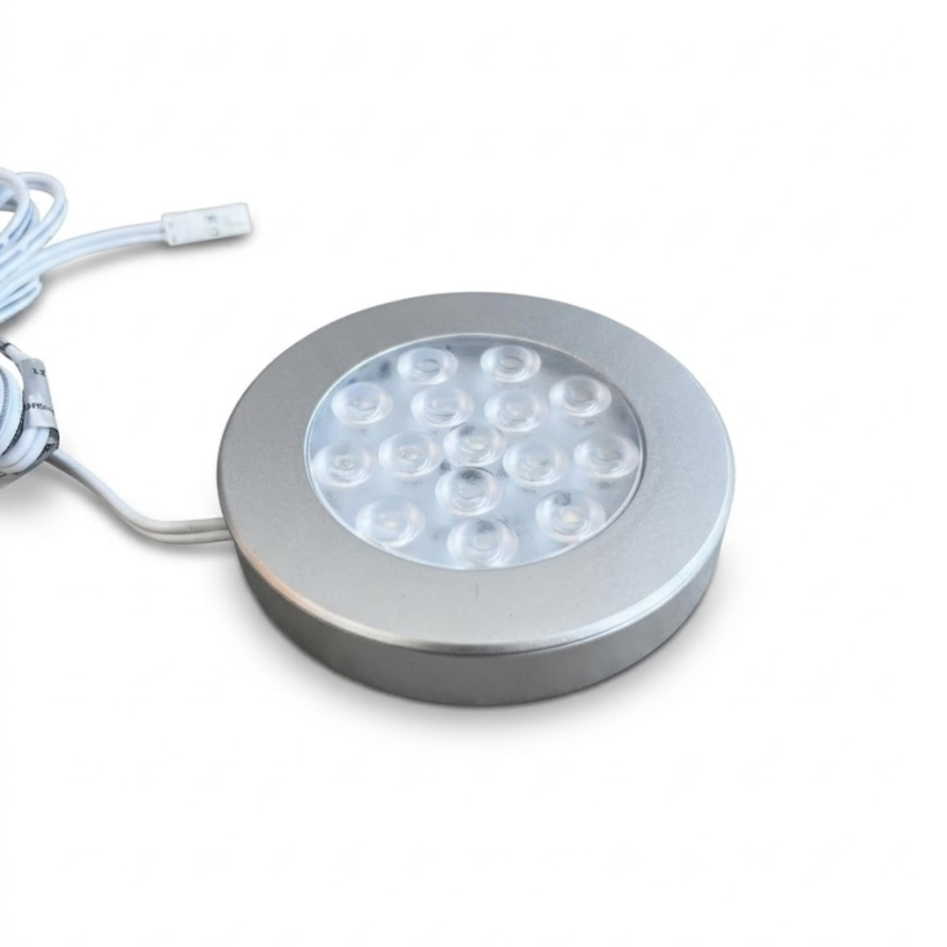 kalb | focos LED cocina bajo mueble Orbis set 3 12V 4000K gris plata con transformador focos empotrables mueble iluminación encimera 70 mm