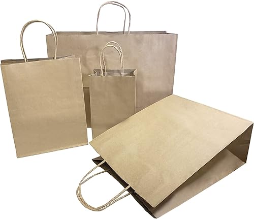 Miniatura 4 de vogue - Bolsas de papel kraft de 16 x 6 x 12 pulgadas con asas trenzadas (50)