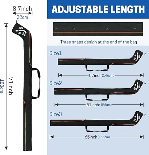 Miniatura 9 de VISEMAN Bolsa de palo de hockey, bolsa de palo de hockey sobre campo, bolsa de equipo de hockey, accesorios de palo de hockey al aire libre