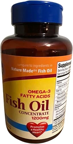 Miniatura 5 de Generic Concentrado de aceite de pescado Omega-3, 1200 mg, 100 cápsulas blandas, promueve un corazón saludable, suplemento dietético sin mercurio