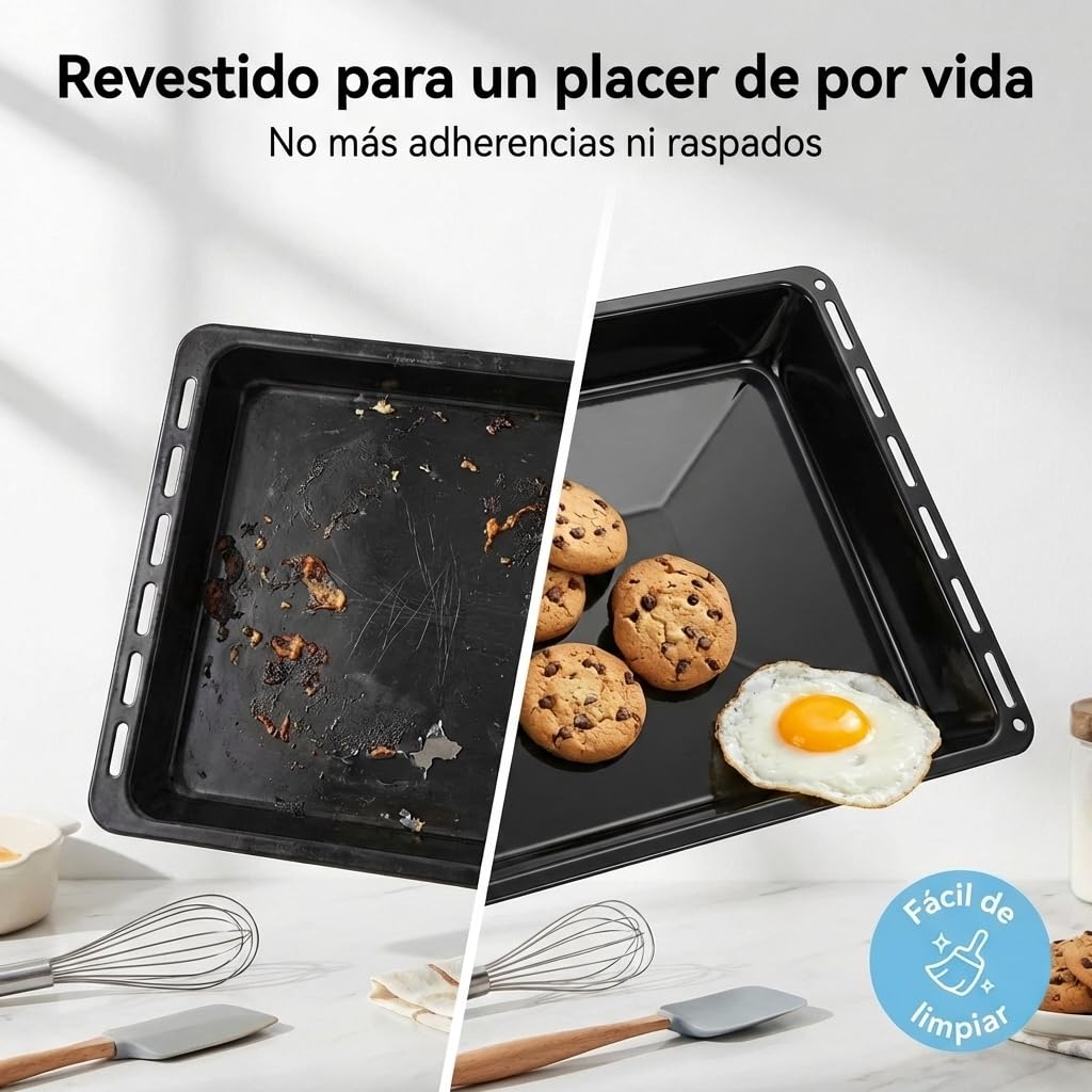 ICQN Bandeja Esmaltada para Horno 46x37x3 cm, Compatible con TEKA y Bosch