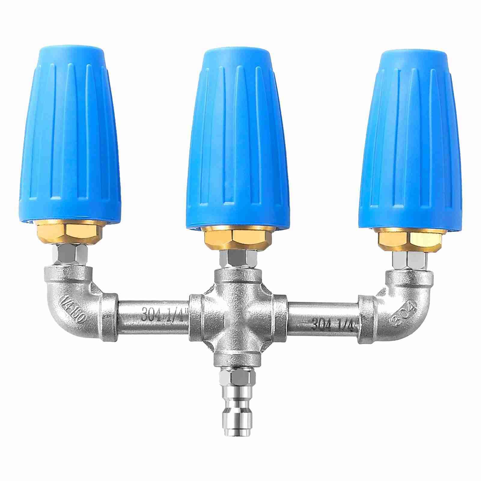 Dysza Turbo SustVita 4000 PSI z obrotową konstrukcją 3 w 1, kryzą 2.0, konstrukcją ze stali nierdzewnej i mosiądzu, pasuje do myjek wysokociśnieniowych 1/4 cala z szybkozłączem