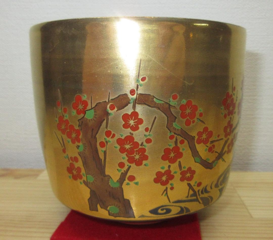 送料込【逢絢亭・新品】茶道具 筒茶碗 美濃焼 光琳写 紅白梅 宮地英香 紙箱入り 逢絢亭・茶道具 茶碗 筒茶碗 美濃焼 光琳写 紅白梅の図 宮地