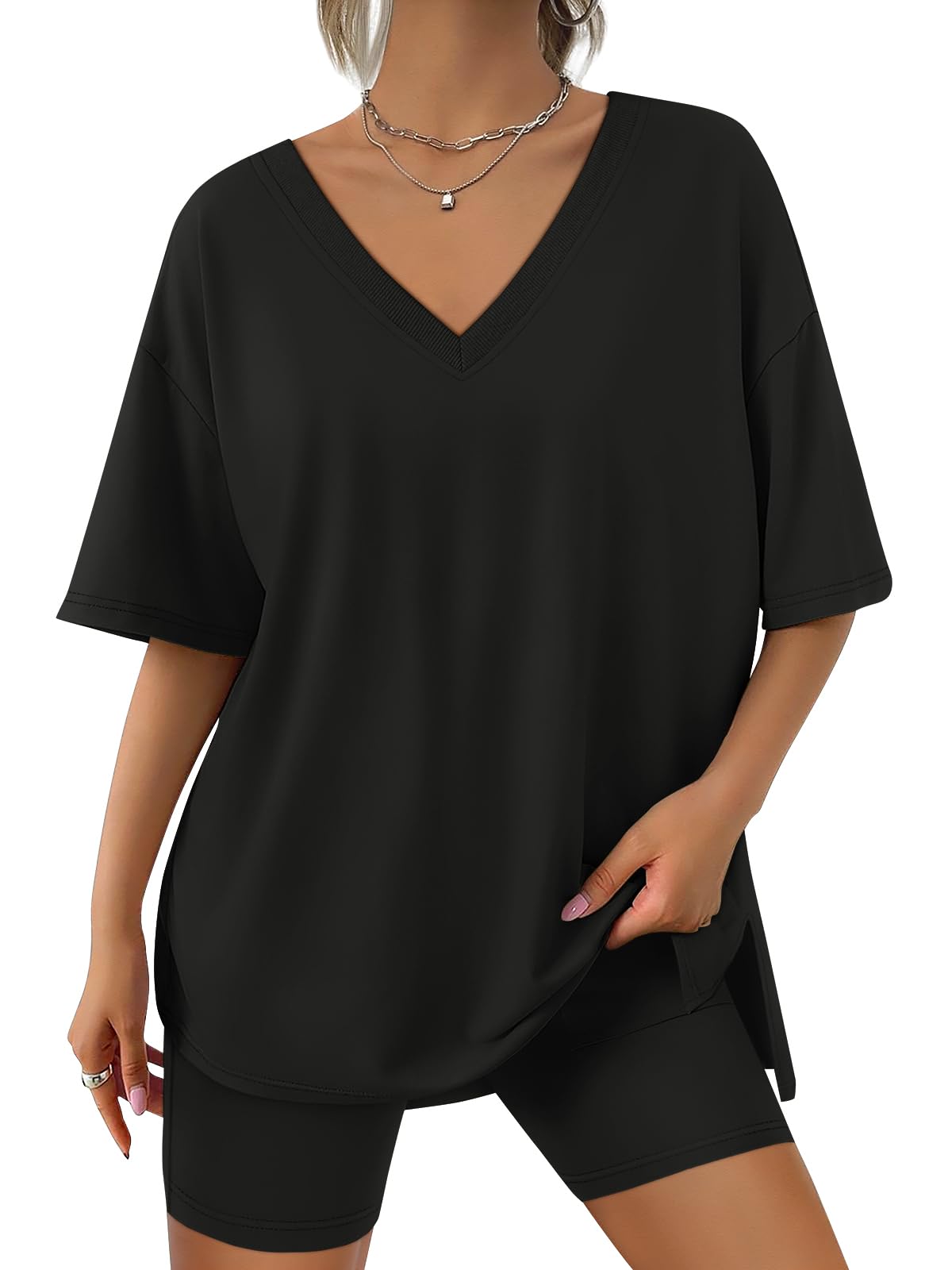 Trendy Queen Womens Two Piece Lounge Sets Spring Outfits 2026 Summer Fashion Vacation Tops Shorts Matching Tracksuits