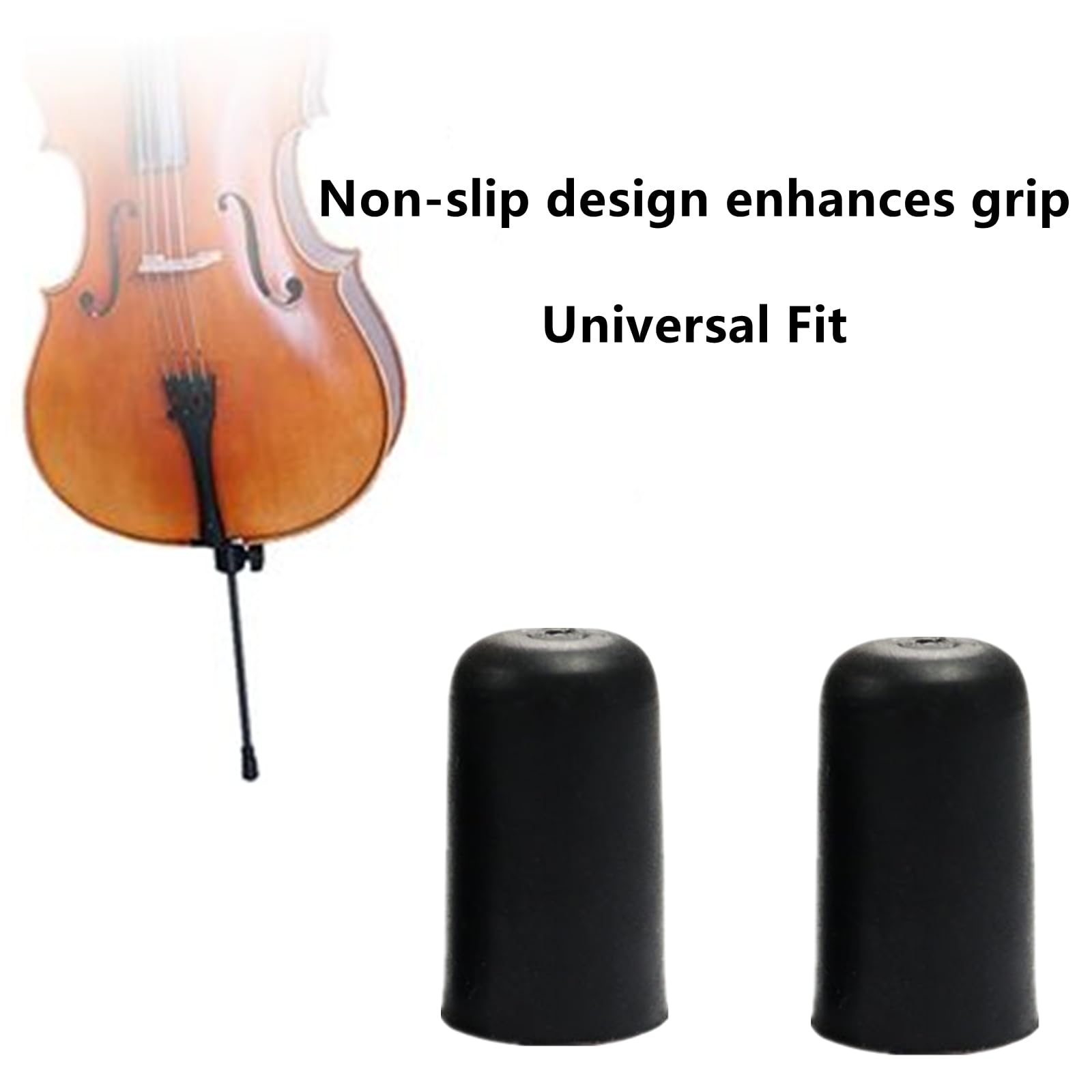 6Pcs Cello Endpin Stopper Reliable Cello Rock Stopper Non-Slip Rubber Tip for Practice & Performance(Black) - Image 4