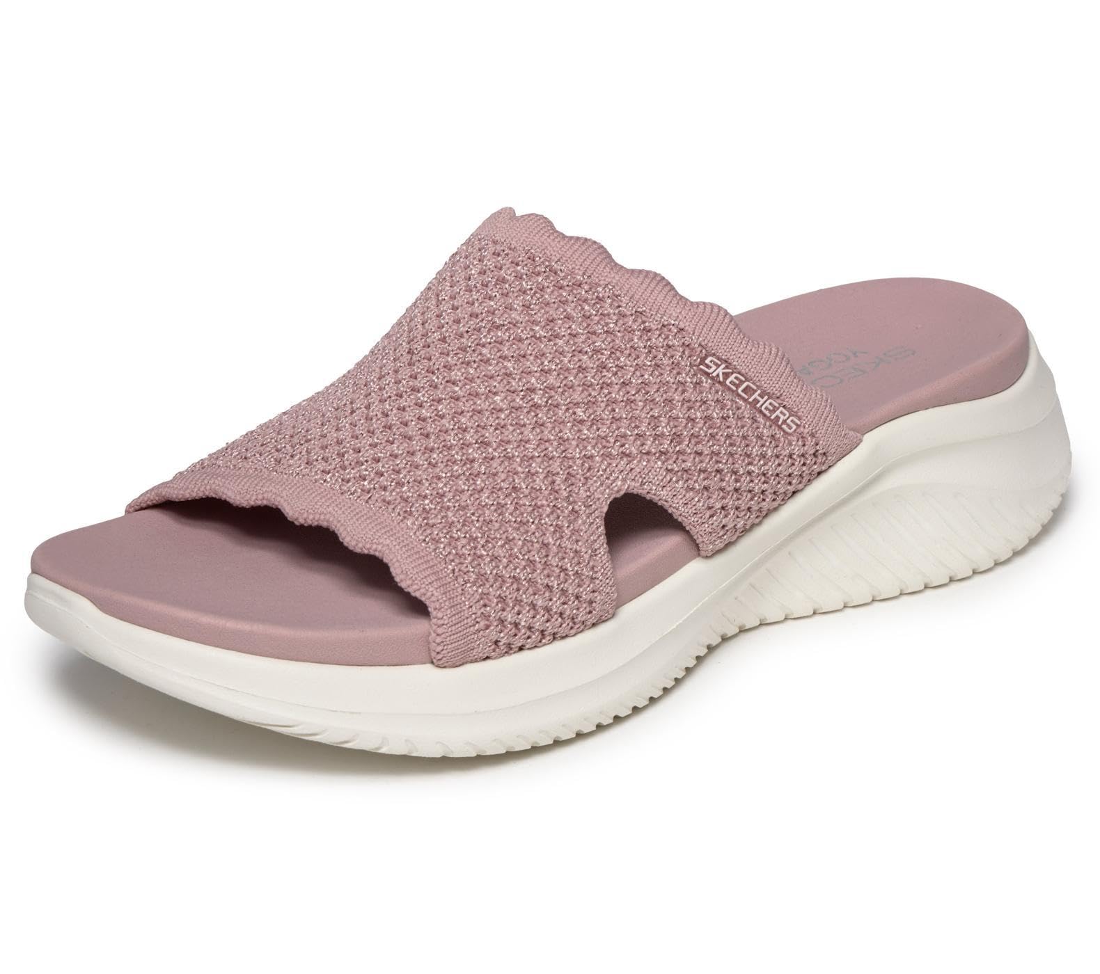 Skechers Women's Pink Flat Sandals in Size 6, Sports Direct