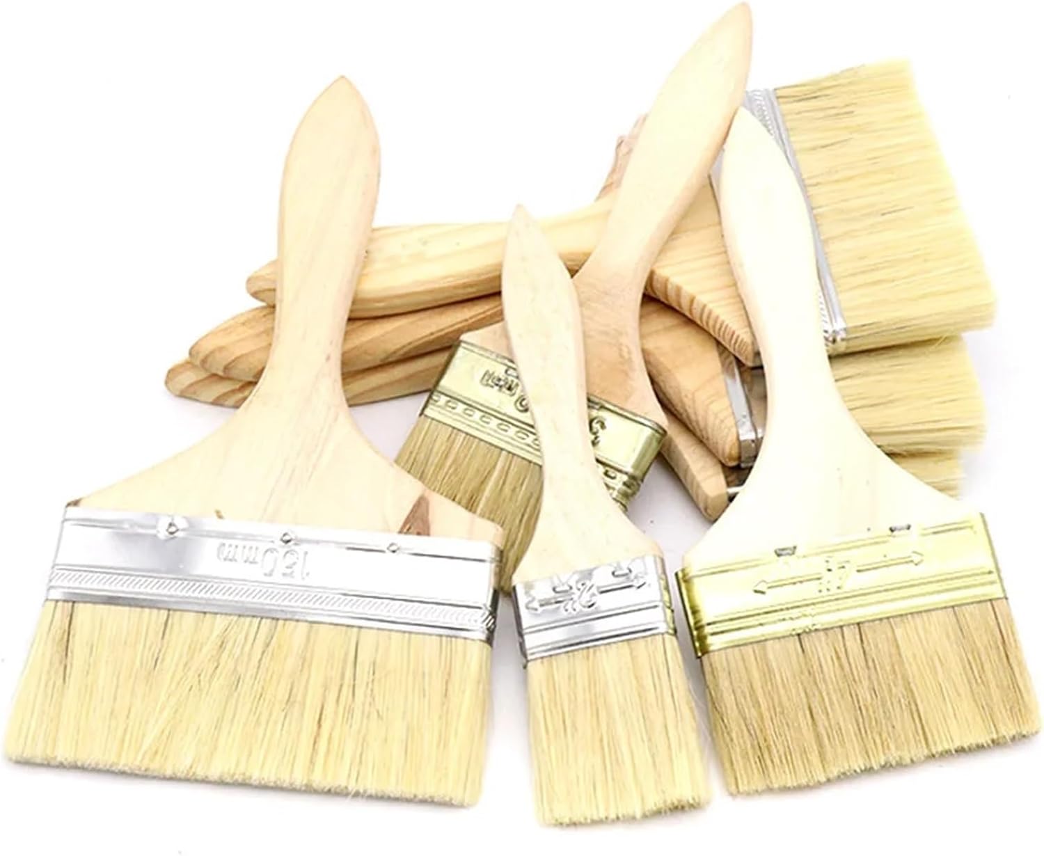 Wooden Handle Paint Brush, Paint And Chip Brushes Utility For Stains Varnishes Watercolor Wood Wall Furniture Brush Cleaner(5 inch)