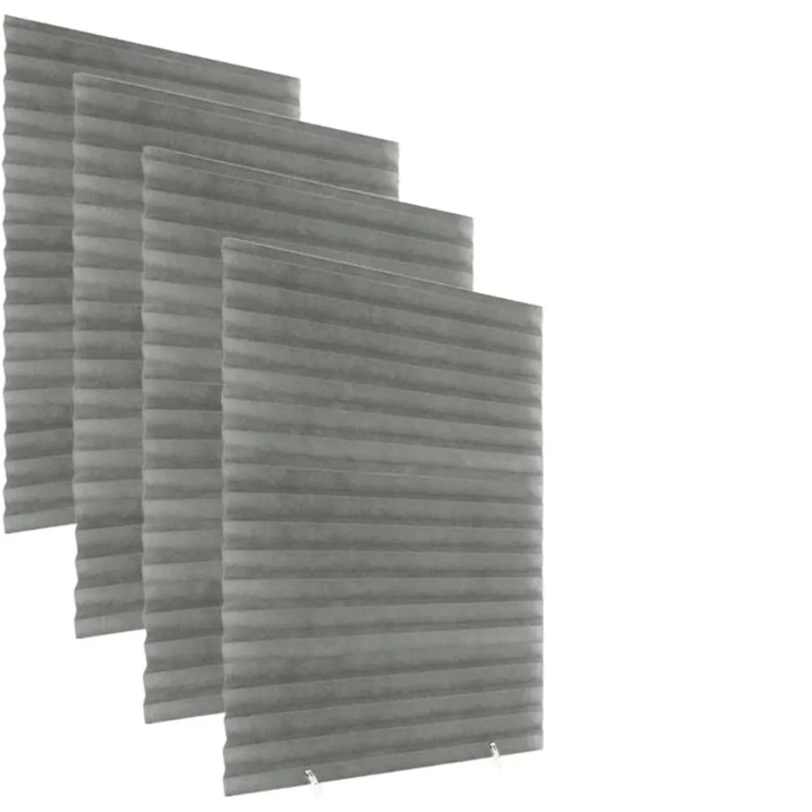 Self adhesive blinds Adhesive Blackout Darkening Pleated Window Shade Blinds Portable Temporary Bedroom Apartment Dorm Roller Curtain for windows(Grey,90x150cm)