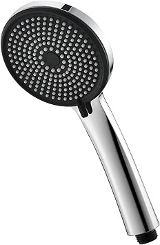 Shower Head, GRIFEMA High Pressure Shower Head with 3 Spray Modes, Turbocharged Design Powerful Shower Heads for Low Water Pressure, 216 Anti-Clog Silicone Nozzles, Lightweight, Chrome, G807