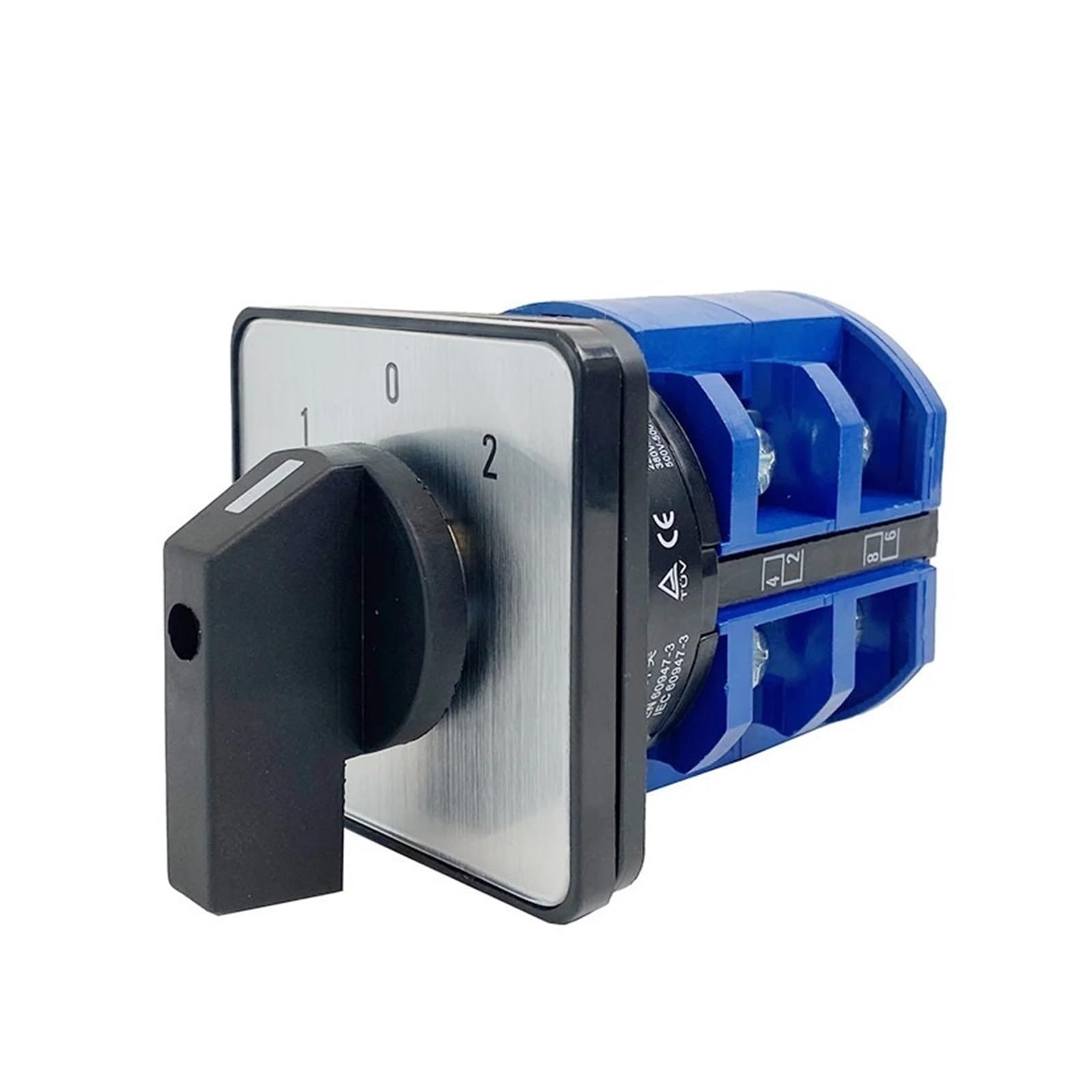 LHNBGTUIW 63A Rail Mounted Universal Selector LW26-63/2 Two Poles Selection Control Circuit Silver Contact Rotary Cam Switch(01234)