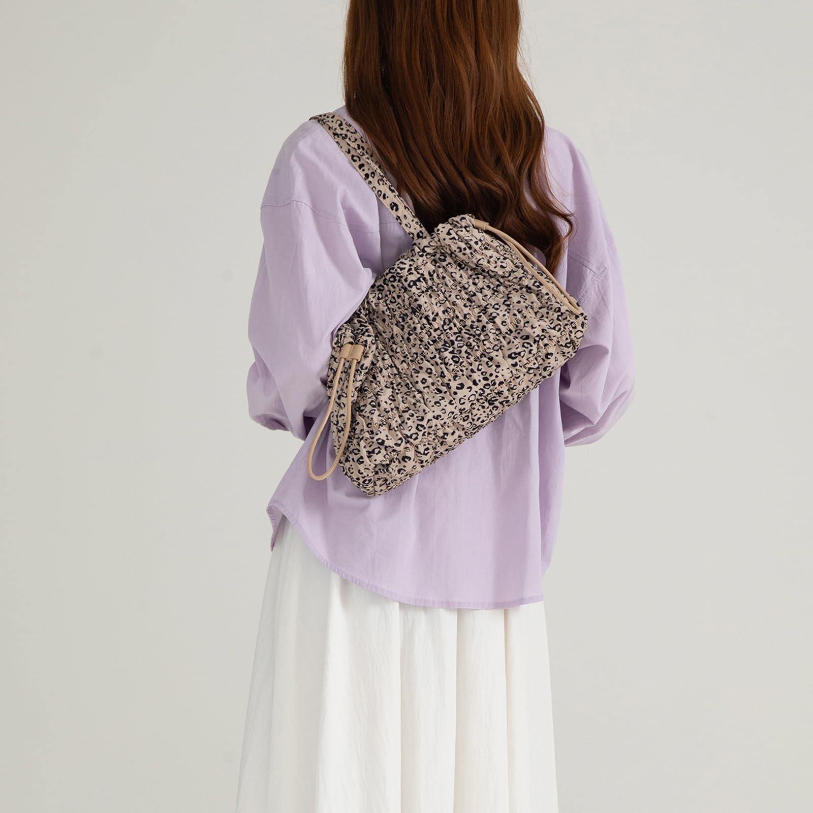 Bolso de hombro plisado versátil para mujer de gran capacidad