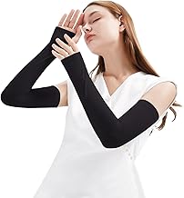 Pawinpaw Arm Cover, UV Protection, Women's Arm Cover, Finger Type, Touch Cooling, UPF 50+, Sweat Absorbent, Quick Drying, Stretch, Antibacterial, Odor Resistant, Long Length, Cooling Arm Sleeve