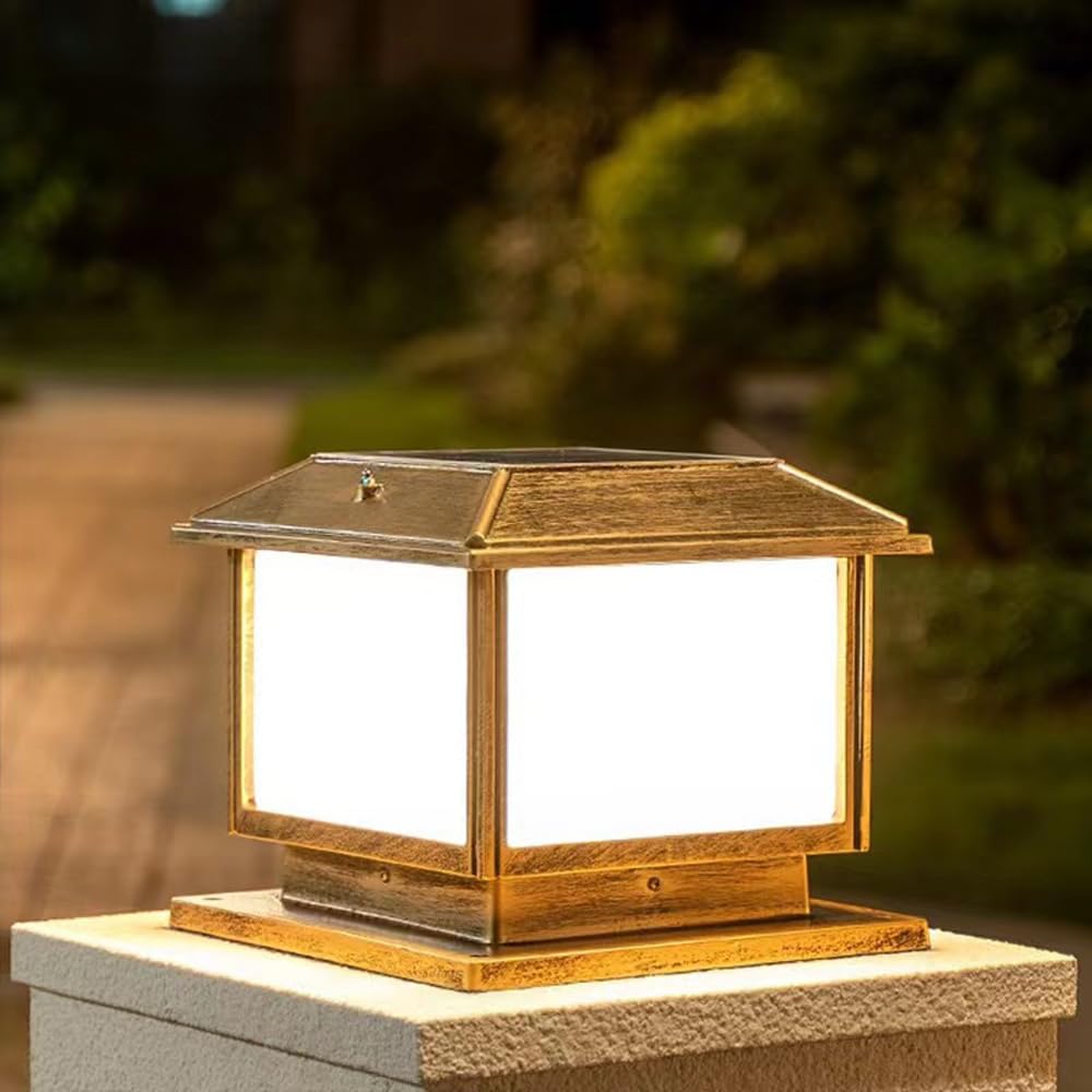 Lampione Solare Lampade Stigma Per Pilastri Per Cancelli Impermeabili Per Esterni Apparecchio Di Illuminazione Per Paesaggi Da Giardino Ad Alta Luminosità Adatto Per Pali In Legno 4X4, 5X5 O 6X