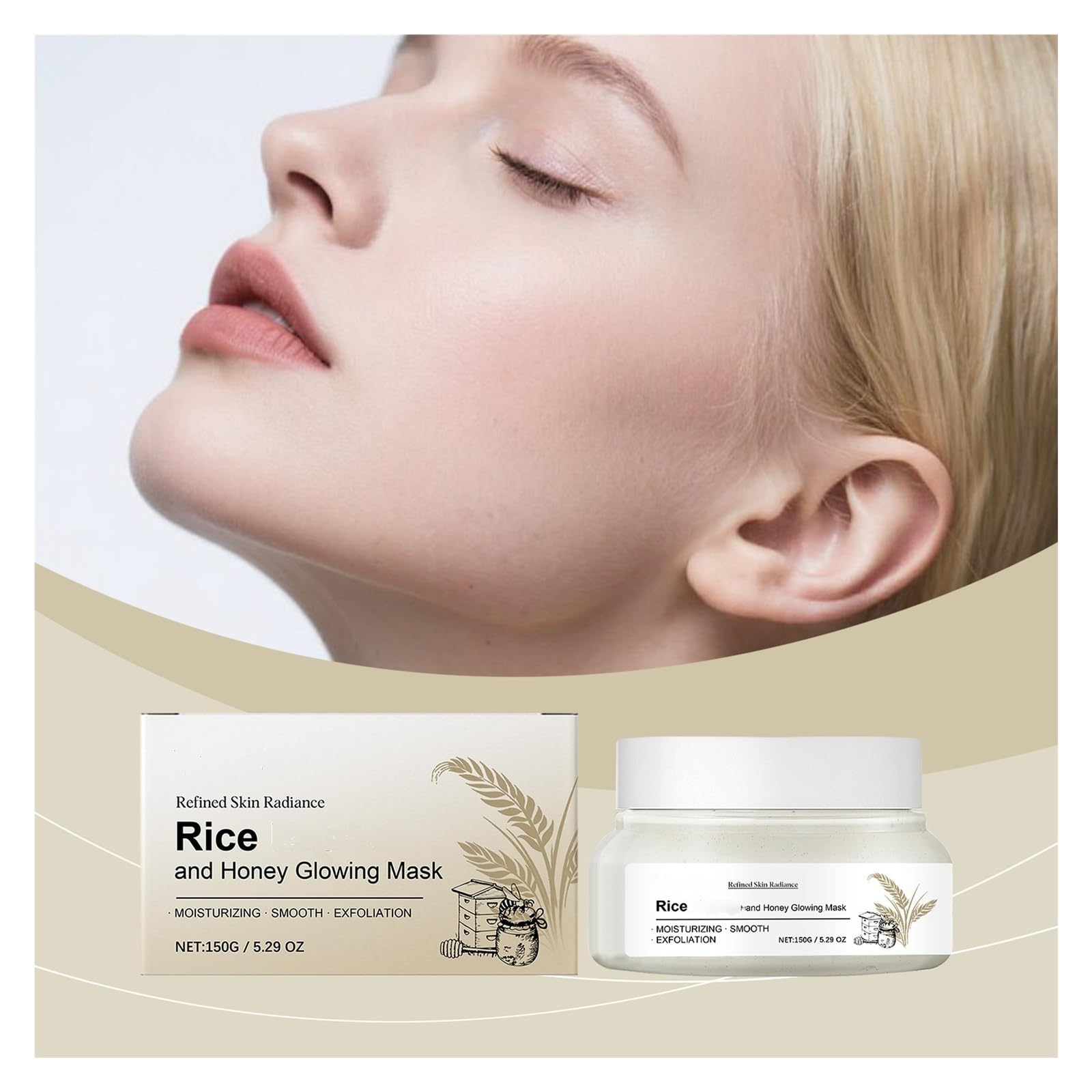 Mascarilla facial de arroz y miel, 150 g