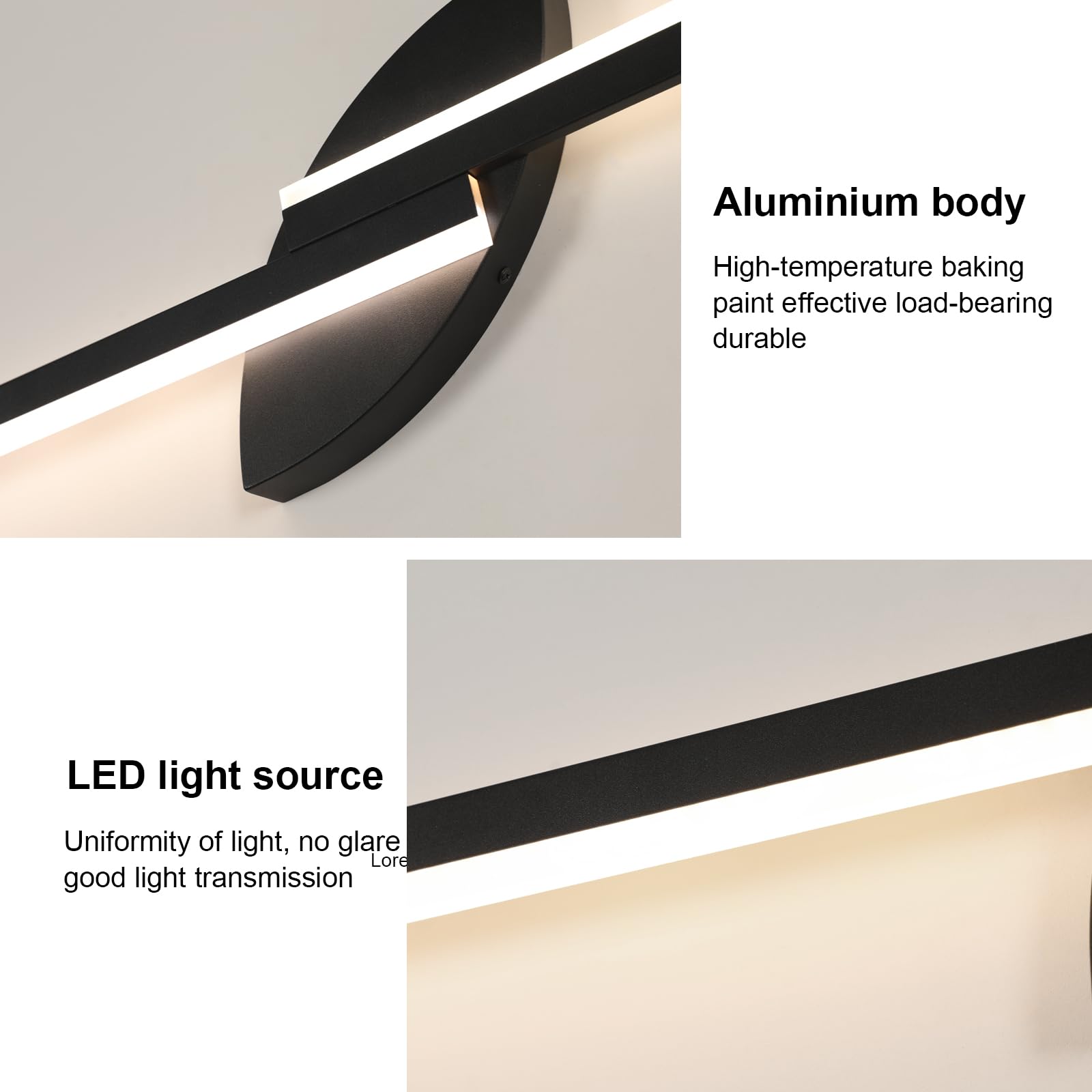 Toolight LED Wandleuchte 41 Cm – 14W, 3000K/4500K/6500K, Aluminium, Mit Speicherfunktion