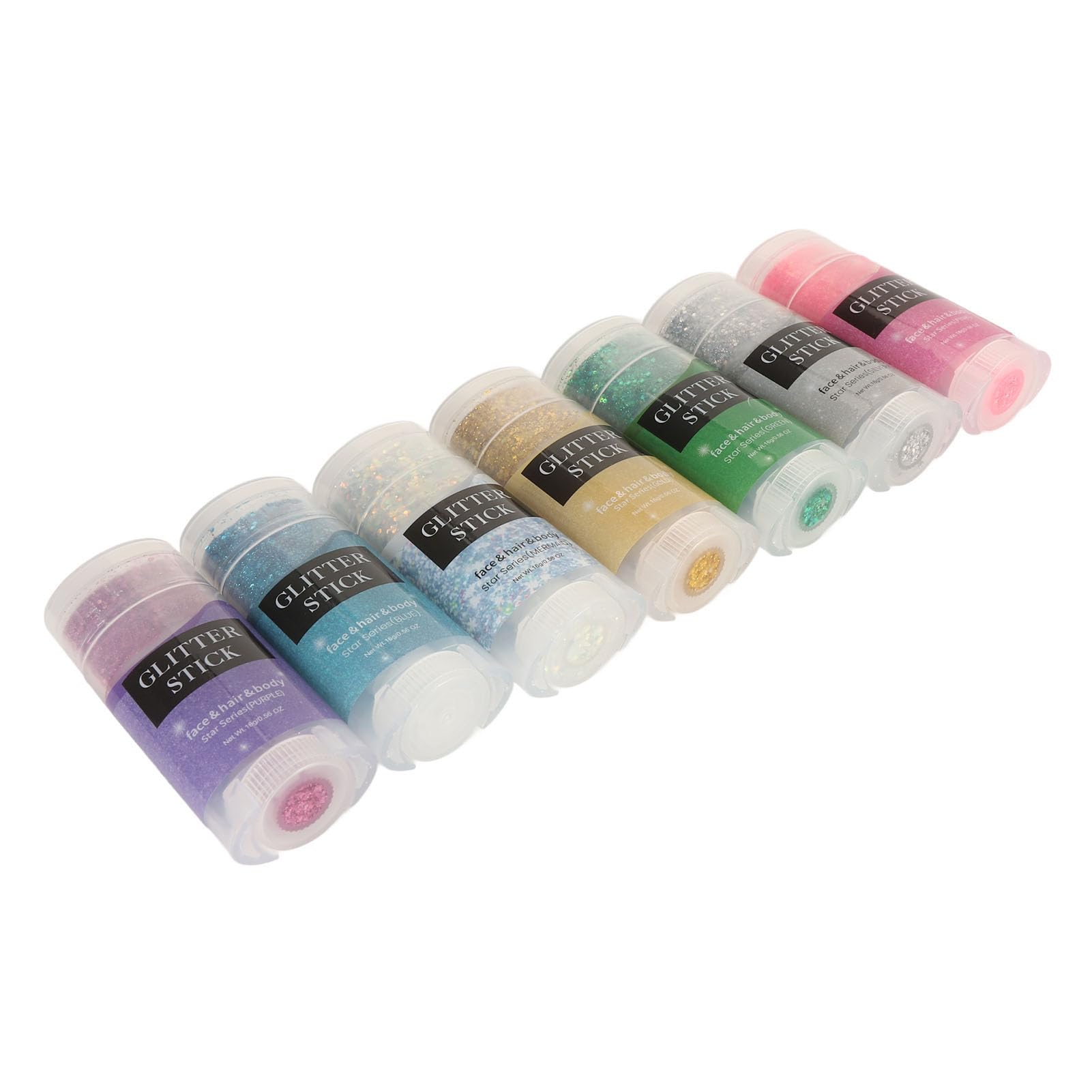 7 bottiglie di glitter olografici per il corpo, stick glitter per il corpo trucco viso paillettes scintillanti grosso per viso, corpo e capelli festival feste 0,56 once