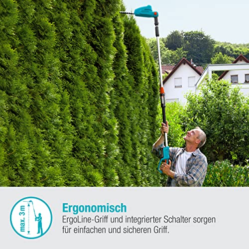 Gardena Akku-Teleskop-Heckenschere THS 42/18V P4A Ready-to-Use Set: Heckenschneider bis zu 3 m Reichweite, 42...