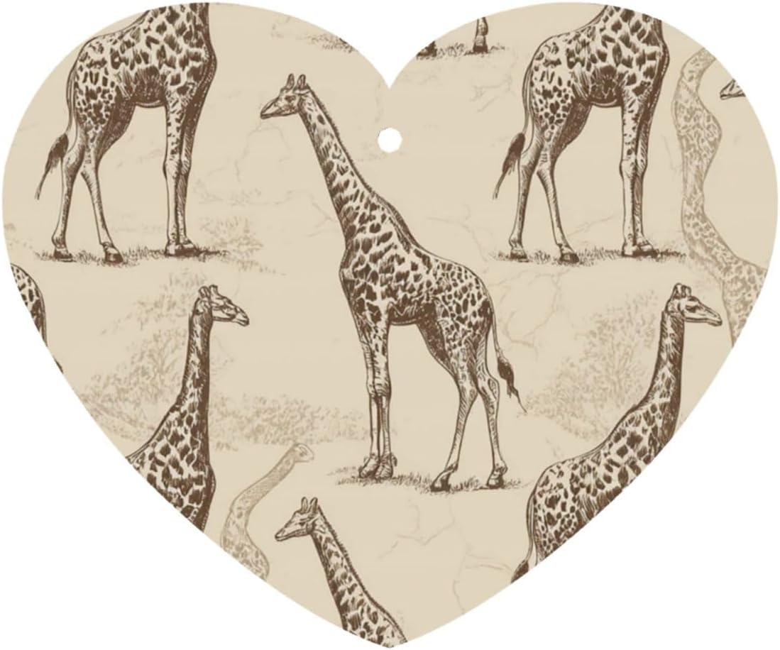 Car Air Freshener 24 PCS Hand Drawn Giraffes Hanging Car Air Fresheners Auto Interior Decor Card Freshener Strong Scented Card Lavender Cars Scents for Office Bedroom Close Drawer Heart Shape