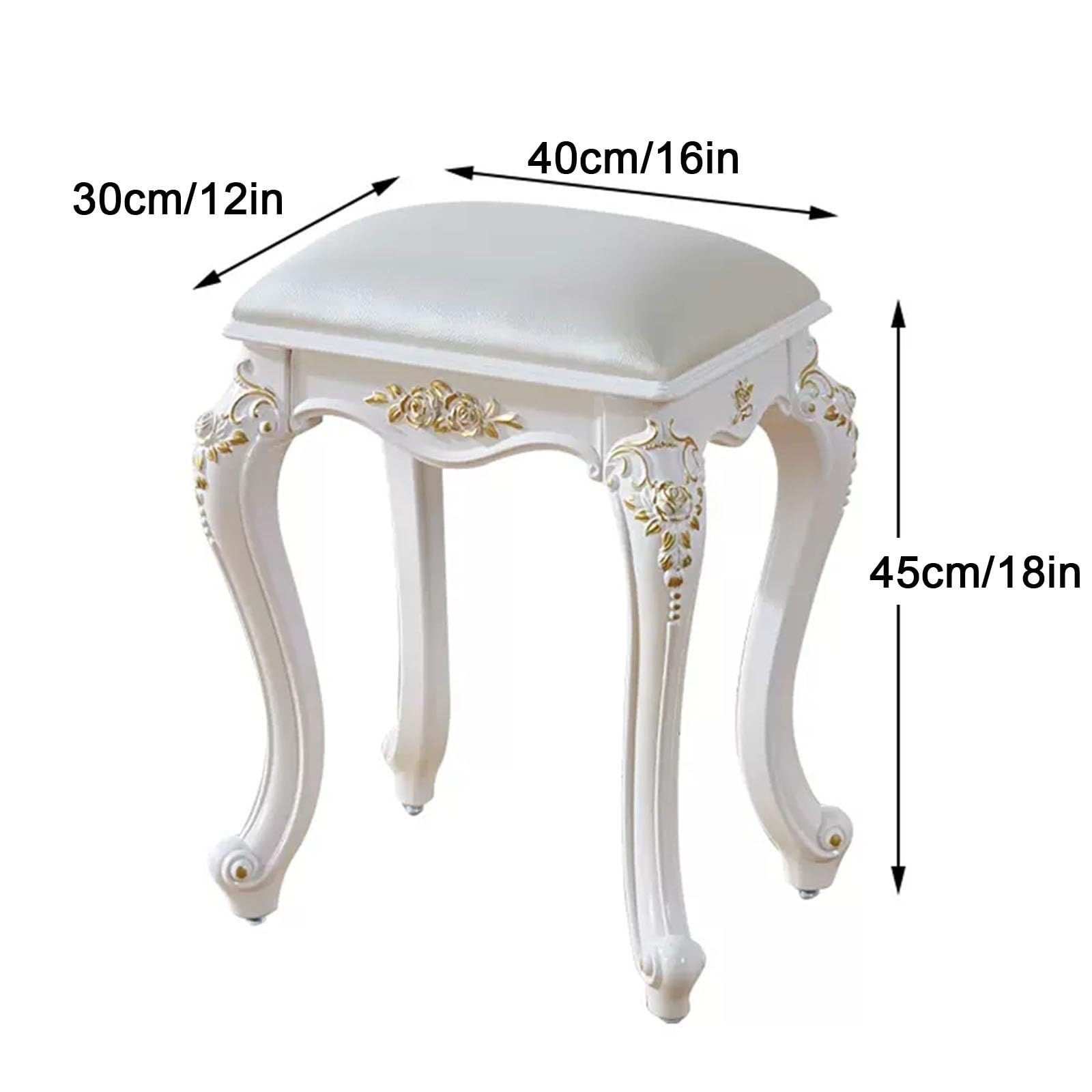 Taboret toaletowy, nowoczesny aksamitny taboret do toaletki z nogami ze stali ABS, prostokątny tapicerowany taboret do makijażu do pokoju kosmetycznego (kolor: srebrny, rozmiar: zł