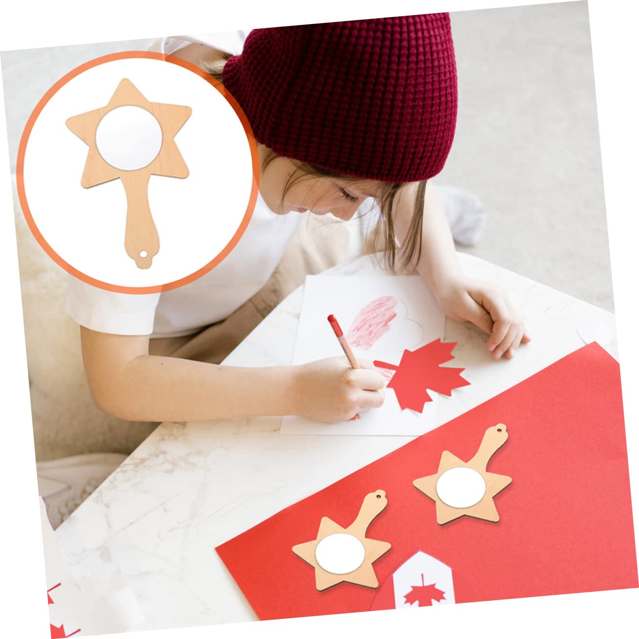 OSALADI Unique Boys and Girls Decorative Mirrors 12pcs Handmade Mirror Blank for DIY Craft Toy