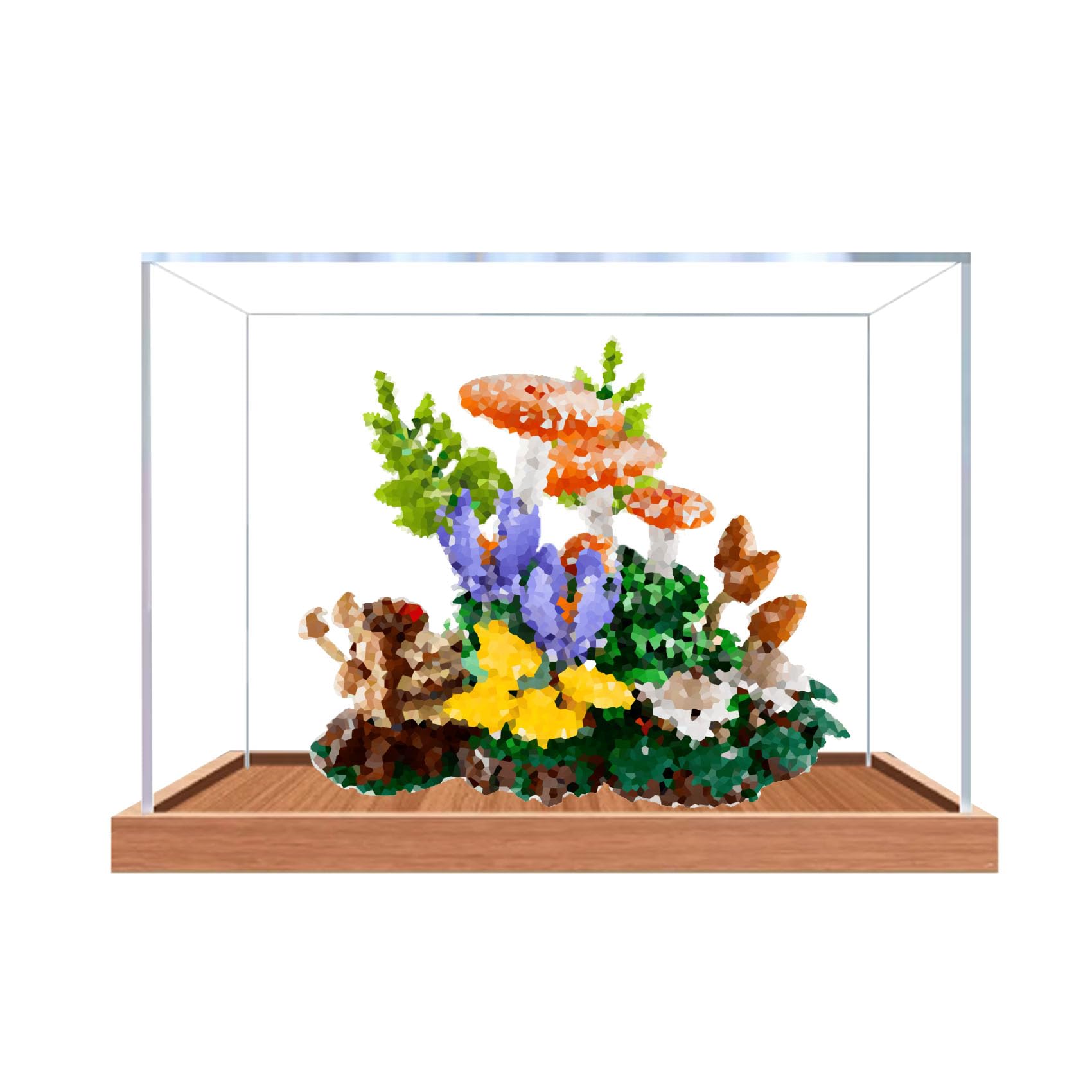 Dustproof acrylic Display Case for Le-go 11505 Mushroom Model-display box only (StyleB 3mm)