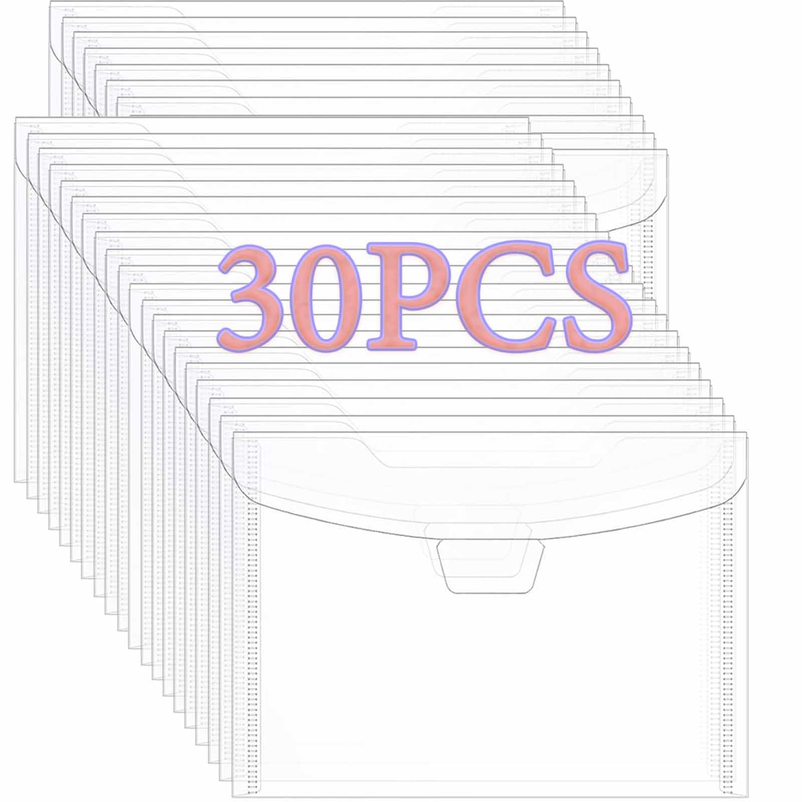 30Pieces Clear Stamp and Dies Storage Bags,Plastic Scrapbooking Storage Bags 7.5x5.5inch Die Storage Pockets Resealable Plastic Envelopes Pockets for with Label Stickers for Cutting Dies Stencil Craft