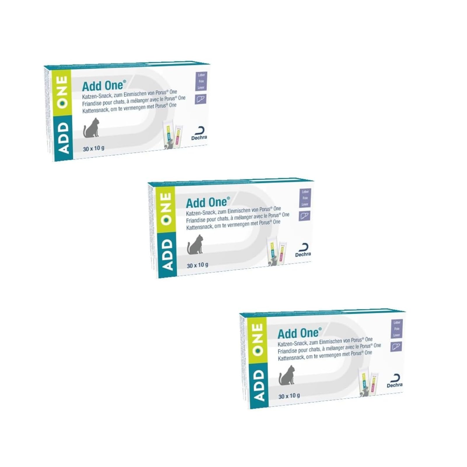 Porus Add One | Saveur pâté de Foie | Pack de 3 | 3 x 30 x 10 g | Complément Alimentaire pour Chats | Délicieuse friandise à mélanger One
