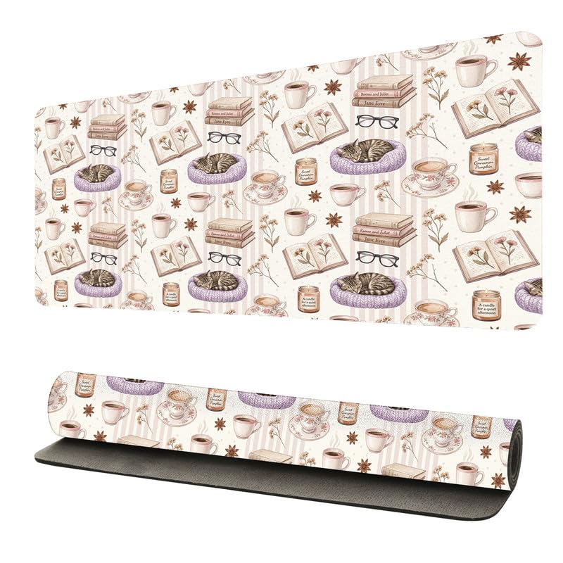 Tapis de souris Cozy Reading Nook grand format pour le confort du télétravail