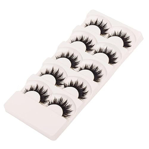 Pestañas postizas largas y suaves de la naturaleza, 5 pares de pestañas postizas gruesas de maquillaje suave, pestañas postizas largas negras