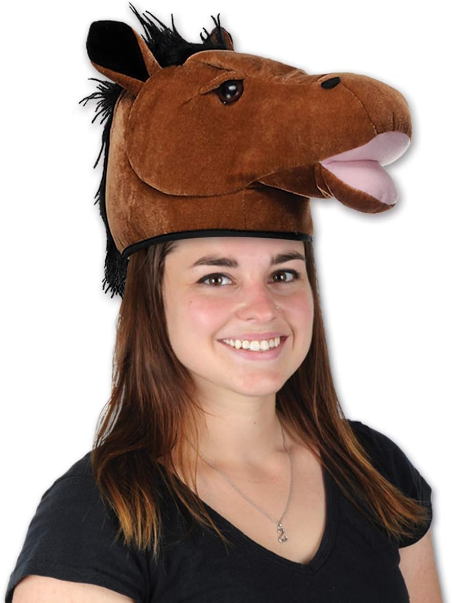 Beistle Plush Horse Head Hat Pack of 2 - Image 2