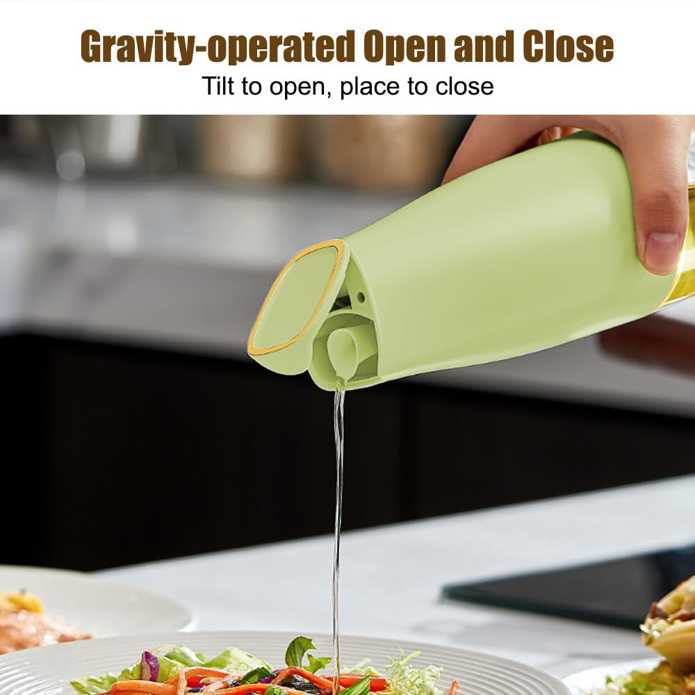 Ölspender Aus Glas (500 Ml) – Tropffrei, Mit Automatischer Klappe & Breiter Öffnung