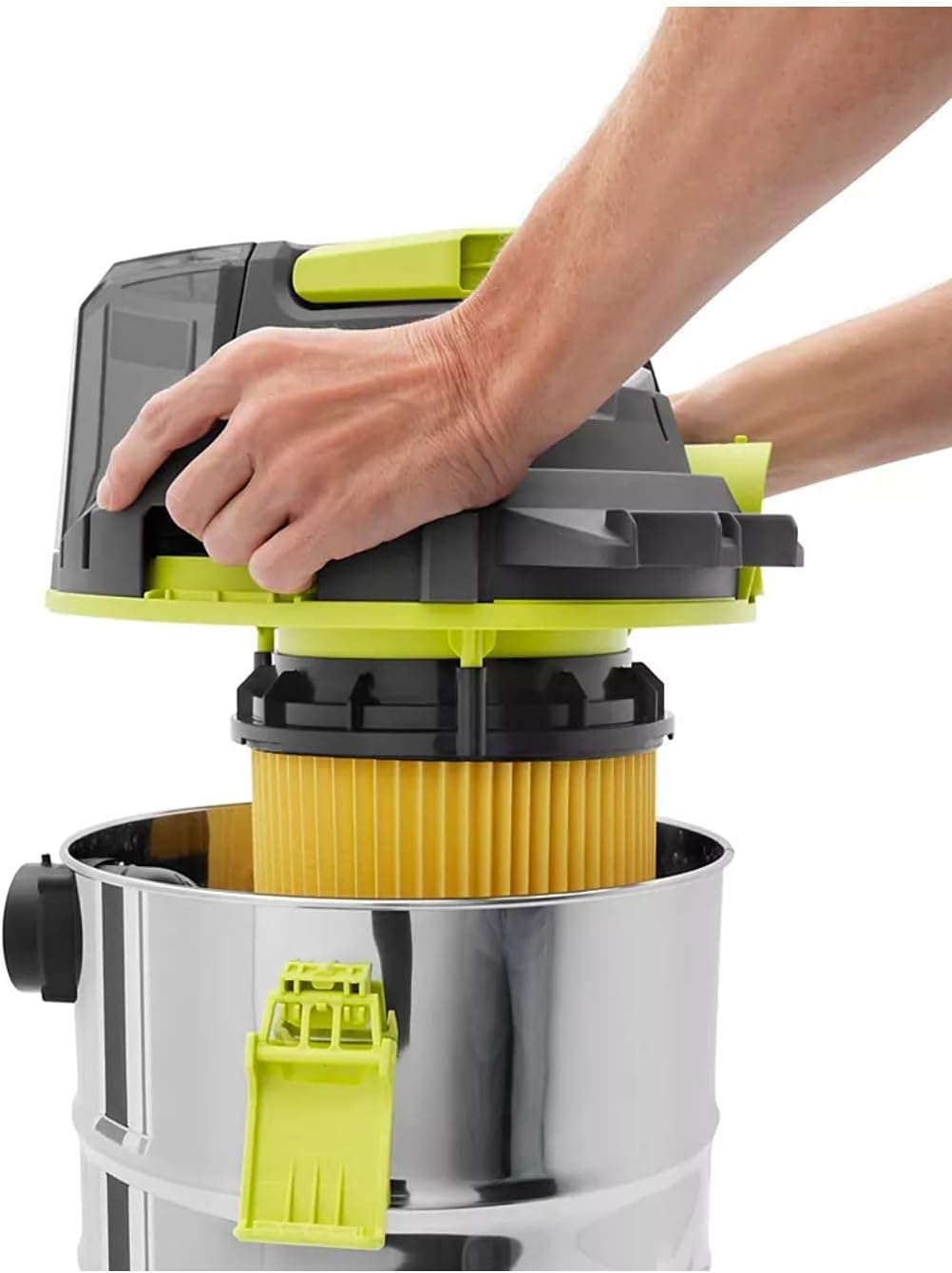 RYOBI 18V ONE+ Cordless 4.75 Gallon Wet/Dry Vacuum (Tool Only) with Hose, Crevice Tool, Floor Nozzle, and Extension Wands (Renewed)