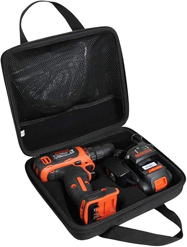 Hermitshell Estuche rígido de viaje para taladro inalámbrico BLACK+DECKER 12V MAX (BDCDD12C)